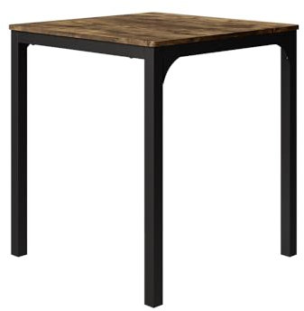 Vicco Esstisch Fyrk, Schwarz/Eiche rustikal, 70 x 70 cm