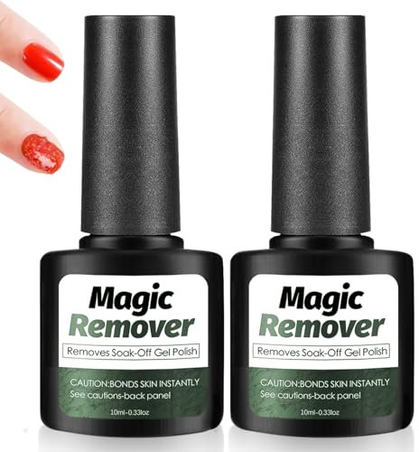 2 * 10ml Profesional Removedor De Uñas De Gel Viene, Removedor Quita Esmalte Semipermanente para Uñas, Nail Remover Quitaesmalte fácil y rápida,Verde