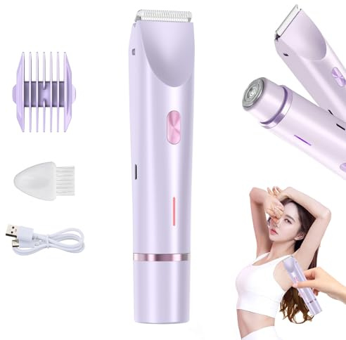 Intimate Shaver for Women, 2 in 1 Dual Head Women's Shaver Electric, Shaver Women's Intimate Area, USB Rechargeable Shaver Women, IPX7 Waterproof Women's Intimate Shaver for Face Body Bikini