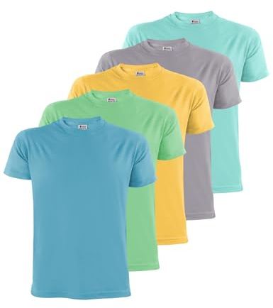 ALPIDEX Mens T-Shirt 4XL Big & Tall Multipack 5 Short Sleeve Cotton Meadow