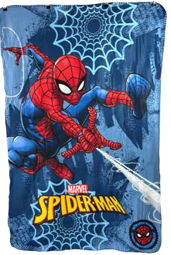 Marvel Spiderman Fleece Throw Blanket for Children β 100x140cm β Soft & Cosy Polyester Kids Blanket β Winter Bedding & Travel Accessory
