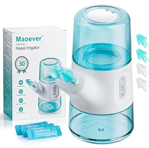 Nasal Irrigation System – Sinus Rinse Kit with Dual Water Tank, Automatic Waste Collection & Adjustable Water Flow – Nasal Washer for Allergy Relief, Congestion & Sinus Care(289ml)