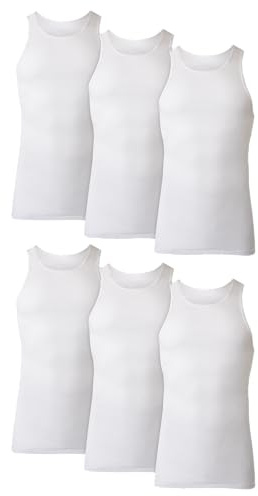 Hanes Men's 43935516253 Shirt, 6 Pack - White, S UK