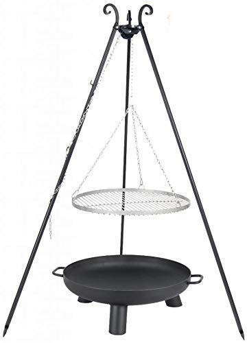 Farm Cook Barbecue pivotant trépied avec grille inox et brasero en 3 tailles Set mit 60 cm Rost