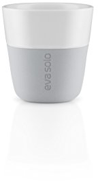 Eva Solo Vaso de Espresso 5706631070683 501044, Recubrimiento de Silicona, 80 ml, Porcelana, mármol Gris, 6 x 6 x 6 cm, 2 Piezas