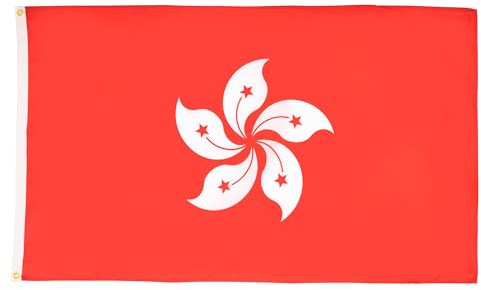AZ FLAG - Bandera Hong Kong - 90x60 cm - Bandera Hongkonés 100% Poliéster Con Ojales de Metal integrados - 50g - Colores Vivos Y Resistente A La Decoloración