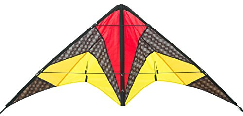 HQ Design - Quickstep II Lenkdrachen Zweileiner Flugdrachen Allround Drachen für Kinder und Erwachsene ab 10 Jahren 60x135cm inkl. 20kp Polyesterschnur 2x20m auf Winder 2-5 Bft (Graphite)