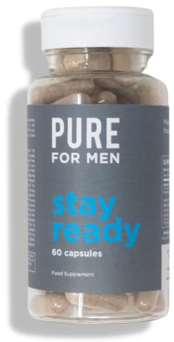 Pure for Men Original Cleanliness Stay Ready Fiber Supplement, 60 Vegan Capsules, Helps Promote Digestive Regularity. Psyllium Husk, Aloe Vera, Chia Seeds, Flaxseed, Proprietary Formula