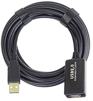 PremiumCord Câble d'Extension USB Actif avec Répéteur 25 m, USB A Mâle vers B Mâle, Câble Haut Débit, 2X Blindé, AWG20/28, Couleur Noir, Longueur 25 m