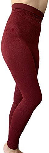 Bioflect® Compression Leggings with Bioactive Raised Massaging Knit - for Support and Comfort - Bordeaux M/L