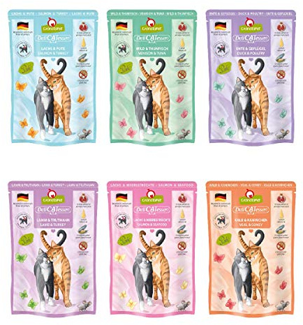 GranataPet Delicatessen Multipack 1 Lot de 6 boîtes de 85 g de Nourriture Humide pour Chats dans Un Paquet d'essai - Aliment Complet sans céréales - Nourriture pour Chat à Haute teneur en Viande et