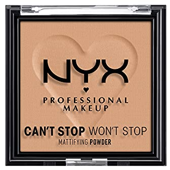 NYX Professional Makeup Fondotinta in polvere Can't Stop Won't Stop, Matte Finish, Tan
