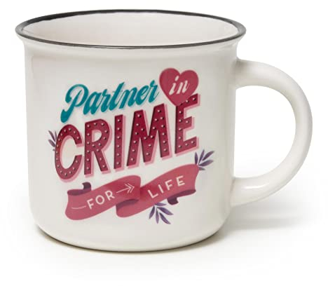 Legami - Cappuccinotasse, Partner in Crime Thema, New Bone China Porzellan, Take a Break Collection, Fassungsvermögen 350 ml, spülmaschinenfest