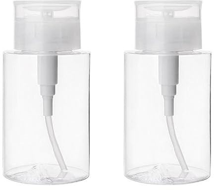 minkissy 2 Pack 3.4Oz Leakproof Petg Press Pump Dispenser Bottles Refillable Travel Containers for Cosmetics Micellar Water Nail Polish Remover