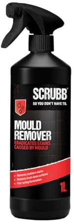 SCRUBB Mould & Mildew Remover, Foam Trigger Spray, Industrial Strength Formulation, Removes Mould, Mildew and Algae Fast, 1L