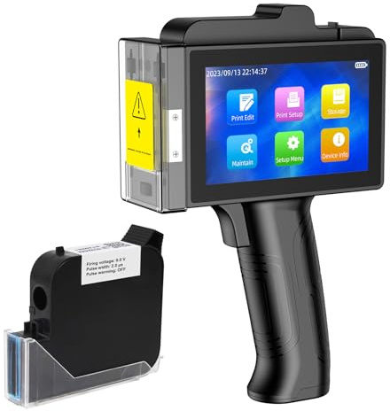 WELCZEK TIJ800P Stampante Palmare Portatile, Stampante a Getto D'inchiostro Portatile con Touch Screen da 4,3 Pollici per Logo/Immagine/Data di Produzione/Numeri/Lotto/Codice QR/Codice a Barre