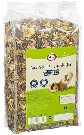 Elles Meerschweinchenfutter 4x2,5 kg I Rohfaserreich | 100% natürlich mit Mais, Karotten, Heu | Mineralien & Vitamine I Für gesunde & ausgewogene Nager-Ernährung