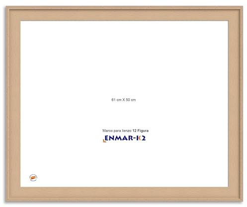 ENMARK2 Marco caja americana haya natural para lienzo sin cristal ni trasera 12 Figura (50 x 61 cm)