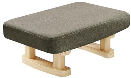 Fußhocker Rechteckiger, 41 x 30 x 18cm Sitzhocker, Holzfußhocker, Kleiner Gepolsterte Hocker, Abnehmbarer Sitzkissenbezug, Schuhwechselbank für Wohnzimmer, Schlafzimmer, Kinderzimmer (Kaffee)