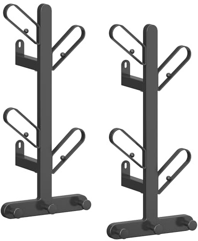 SONGMICS HOME Wandgarderobe 2er Set, pro Regal mit 7 Haken, Garderobe in Baum-Form, Kugelknöpfe, für Kleidung, Hüte, Taschen, tintenschwarz RCR036B01