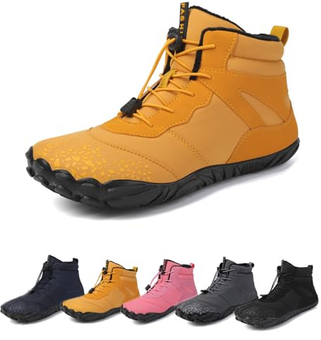 Argumub Barefoot Shoes Donna Uomo, Stivali a Piedi Nudi da Trekking con Punta Larga, Altamente Elastici e Antiscivolo (A-Giallo, Adulto, Donna, 42, Numero, Sistema Taglie Calzature EU, Media)