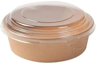 Arredo Chef – Bol Salade Kraft 750 ML avec Couvercle PET – Jetable Alimentaire Étanche – Pour Plats Chauds ou Froids à Emporter – Lot de 50 – Non Micro-ondable