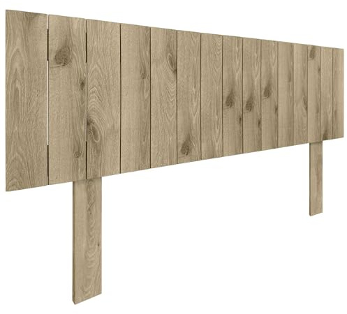 DHOME Cabecero de Madera reciclada DM con Patas Estilo Palet Vertical Cama Palets Herrajes incluidos (145cm, Cambrian Madera)