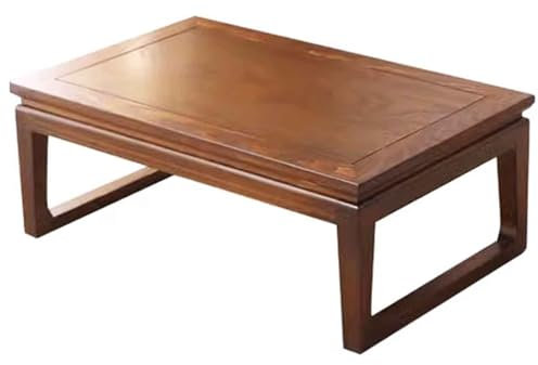 Tavolino da caffè multifunzionale in legno di olmo, per balcone cinese e finestra alla deriva, tavolino basso in colore noce, 2 modelli disponibili