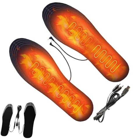 Electric Warming Shoe Insoles - Rechargeable Heat Pads | USB Recharge Foot Inserts for Winter Boots, Thermal Comfort Liners for Hunting, Ski Trips, Hiking Adventures, All-Day Warmth for Men and Women