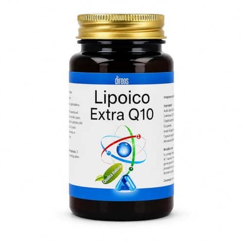 Coquten Lipoico Extra Q10 60 Capsule Vegetali – Integratore con Acido Alfa Lipoico 600 mg e Coenzima Q10 100 mg, Azione Antiossidante, Supporto Energia Cellulare e Metabolismo, Made in Italy