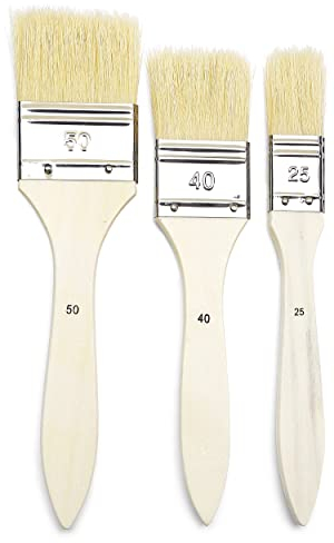 Pébéo 950450 - Pincel con Mango Largo (Lote de 3 Unidades), Color Blanco