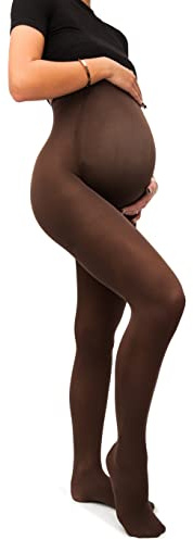 sofsy Medias Opacas de Maternidad – Ajuste súper cómodo para todas las etapas del embarazo 50 den Cappuccino 4 - Large