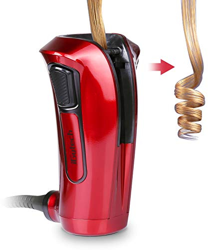 iGutech Automatic Hair Curler with Tourmaline Ceramic Heater and LED Digital red