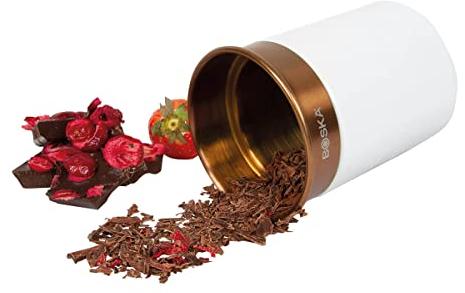 BOSKA Choco Flaker/mühelos Schokoladenflocken machen/Keramik/Edelstahl/Weiß/Kupferfarben / 70 x 70 x 100 mm