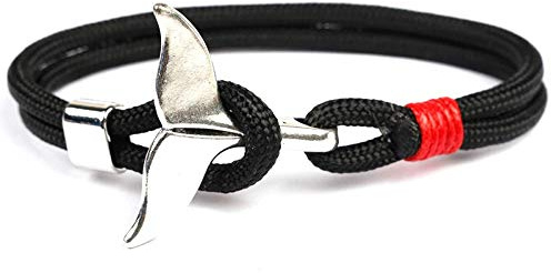 EXINOX Nautiskt val armband män dam sjölilja silver e rostfritt stål, colore: Svart/röd, cod. EX-B-1