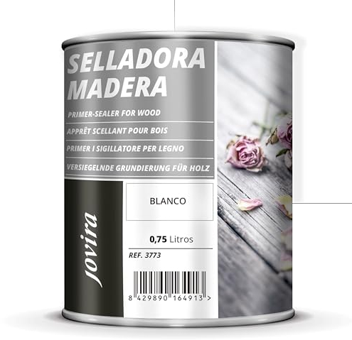 JOVIRA PINTURAS Imprimación Madera Selladora. Imprimación Sintética Blanca. (750 Mililitros)