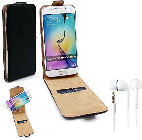 K-S-Trade Compatible avec Motorola One Fusion+ Case Smartphone Cover Flip Style Housse De Protection Étui Couvercle Cas Sac 360° Sacoche Noir + Écouteurs