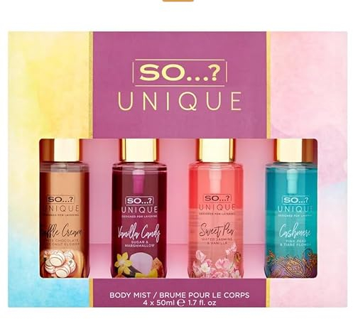 So…? Unique Grande Damen Mini Mist Duftendes Körperspray Geschenkset (4x50ml)