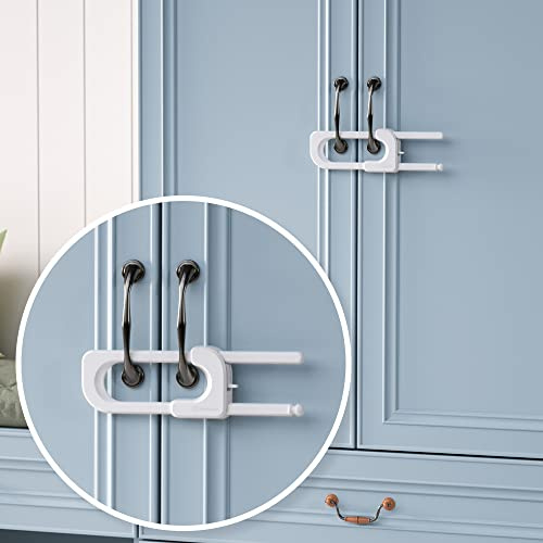 EUDEMON Paquete de 3 cerraduras de gabinete en forma de U a prueba de niños, cerradura de seguridad para bebés para pomos y asas en armario, tocador, cocina, almacenamiento, fácil de instalar