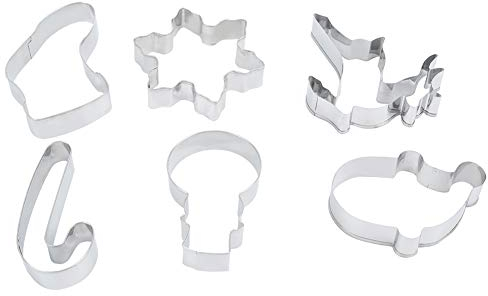 Plätzchenform, Edelstahl-Ausstechformen, Weihnachtsbackform, 6 Stück/Set, Edelstahl-Keksform, Weihnachtsausstechformen-Set, Backformen, DIY-Küchenutensilien