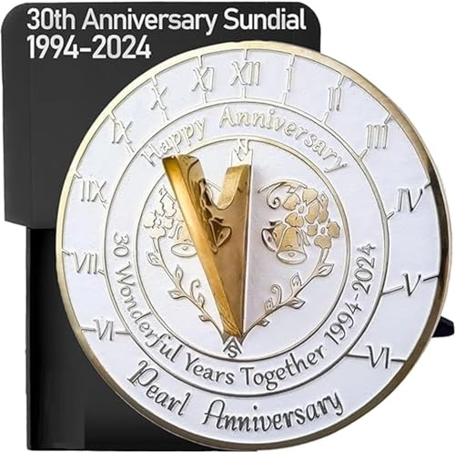 ANTIQUEMEDIEVAL Sonnenuhr zum 30. Hochzeitstag 2024, mit Ständer