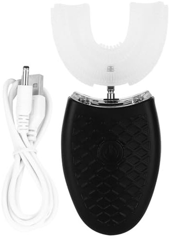 Fyearfly U-förmige Zahnbürste Für Erwachsene, Automatische Reinigungszahnbürste, U-förmige Elektrische Schallzahnbürste Für Erwachsene, Automatische Reinigungszahnbürste, Mundpflegewerkzeug(Schwarz)