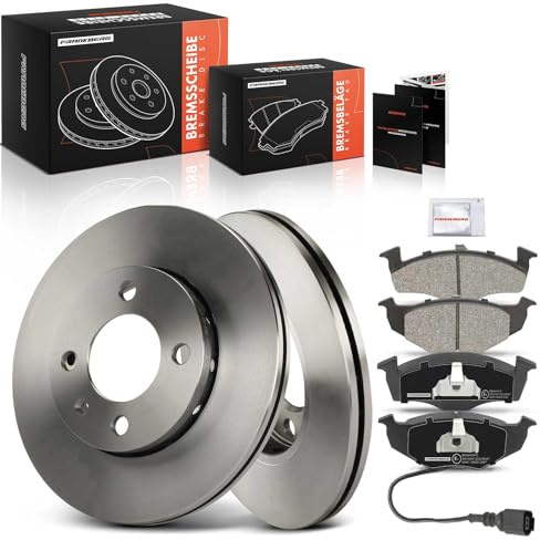Frankberg Bremsensatz inkl. 2x Bremsscheiben + 4x Bremsbeläge Vorne Kompatibel mit L.u.p.o 6E1 6X1 Polo 6N1 6N2 Arosa 6H1 Polo Classic 6V2 Replace# 6N0615301C