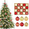 20 Stück Christbaumkugeln, Weihnachtskugeln Kunststoff Set, 6 cm Weihnachtsbaumkugeln, Christbaumschmuck für Party, Weihnachtsbaumschmuck Haus Wandbehang Weihnachtsdeko Innen Aussen (Rot Gold)