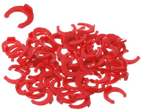 sourcing map 50Pcs 1/4 Inch Locking Clip for RO Water Filtration Systems Tube Quick Connect Lock Clamps Fitting Replacement Parts, Red