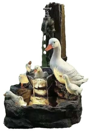 Fontaine en résine avec éclairage LED pour intérieur/extérieur, fontaine à énergie solaire pour décoration de jardin ou terrasse