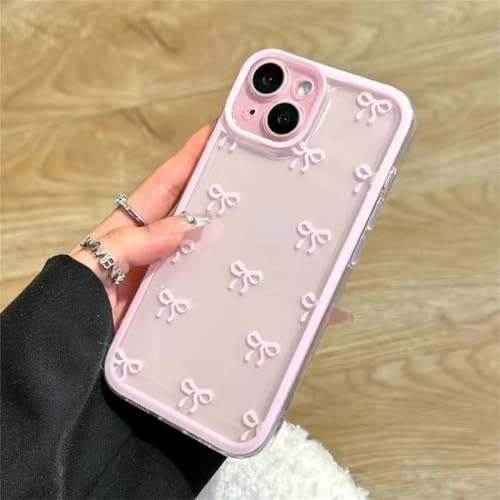 Tybiky Mobilskal kompatibelt med iPhone 12, TPU, söt, rosett, mobiltelefonfodral, glittrande, färgmönster, söt rosett, stötsäkert glänsande transparent skyddsfodral för kvinnor och flickor, skydd,