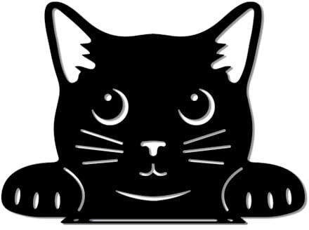 WADORN Gartendekoration Schwarze Katze Aus Metall Katzensilhouette Dekorativer Gartenstecker Kätzchen Hofkunst Süße Tier Wanddekoration Bauernhaus Statue Ornament Für Terrasse Rasen Zuhause