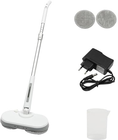 ACROSSPART Pulitore elettrico per pavimenti a bassa rumorosità a batteria, mocio a spruzzo bagnato e asciutto, con illuminazione a LED e testa rotante