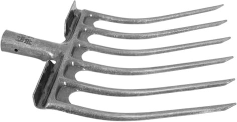 UPKOCH Rastrello Per Letame Testa Raschiatrice Per Letame Forchetta Agricola a Cinque o Sei Denti Testa Di Ricambio 1pc